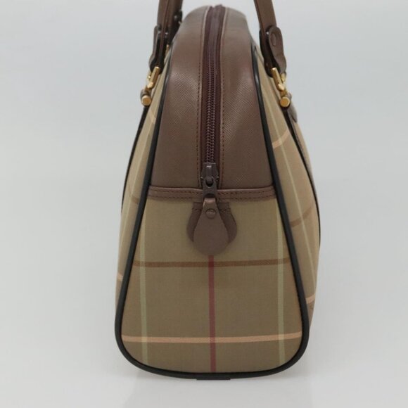 Burberrys Hand Bag Canvas Brown Gold Auth mr1221 - Picture 4 of 16